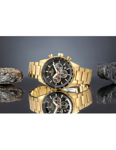 Zegarek męski giewont chronograph sapphire złoto czarny gw9140-b4