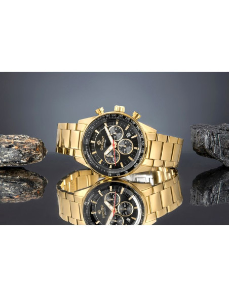 Zegarek męski giewont chronograph sapphire złoto czarny gw9140-b4