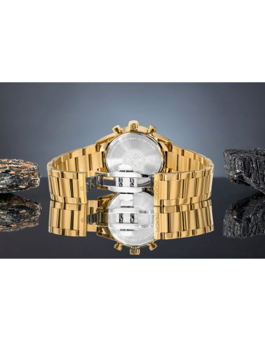 Zegarek męski giewont chronograph sapphire złoto czarny gw9140-b4