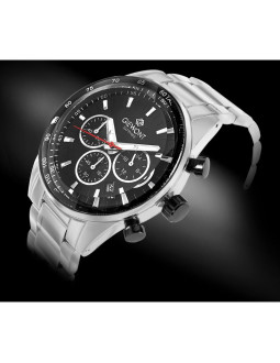 Zegarek męski giewont chronograph sapphire srebrno czarny gw9140-b1 2