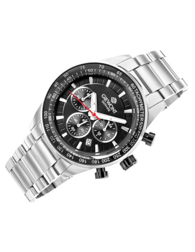 Zegarek męski giewont chronograph sapphire srebrno czarny gw9140-b1