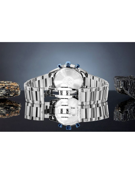 Zegarek męski giewont chronograph sapphire srebrno czarny gw9140-b1