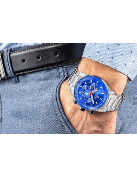 Zegarek męski giewont chronograph sapphire srebrno niebieski gw9140-b3