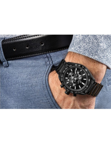 Zegarek męski giewont chronograph sapphire czarny gw9580-b2