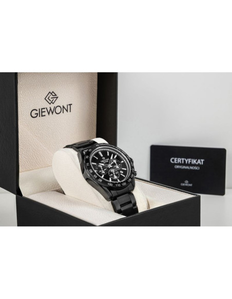Zegarek męski giewont chronograph sapphire czarny gw9580-b2