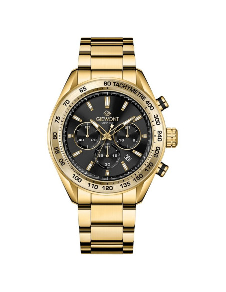 Zegarek męski giewont chronograph sapphire złoto czarny gw9580-b4