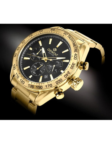 Zegarek męski giewont chronograph sapphire złoto czarny gw9580-b4
