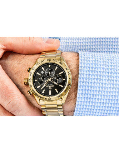 Zegarek męski giewont chronograph sapphire złoto czarny gw9580-b4