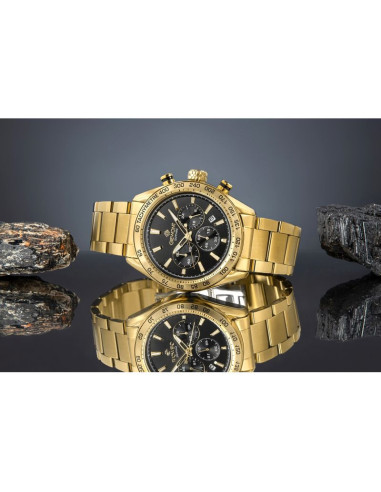 Zegarek męski giewont chronograph sapphire złoto czarny gw9580-b4