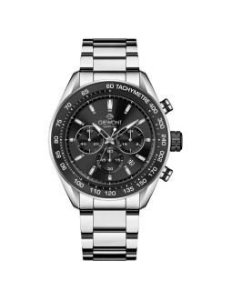 Zegarek męski giewont chronograph sapphire srebrno czarny gw9580-b1