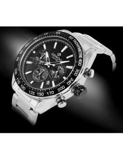 Zegarek męski giewont chronograph sapphire srebrno czarny gw9580-b1 2