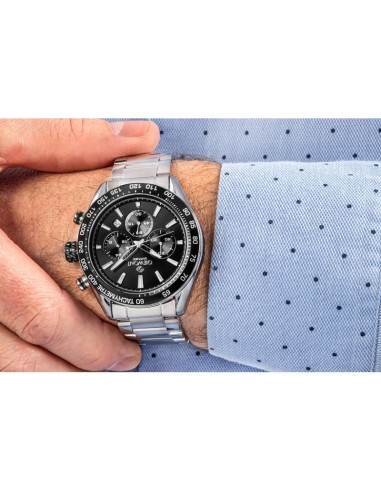 Zegarek męski giewont chronograph sapphire srebrno czarny gw9580-b1