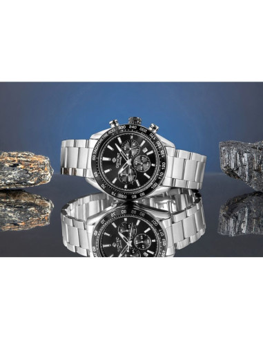 Zegarek męski giewont chronograph sapphire srebrno czarny gw9580-b1