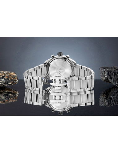 Zegarek męski giewont chronograph sapphire srebrno czarny gw9580-b1