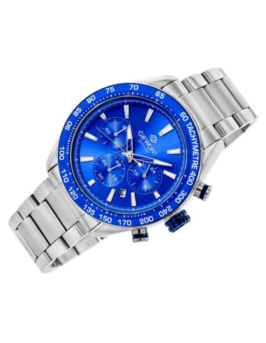 Zegarek męski giewont chronograph sapphire srebrno niebieski gw9580-b3