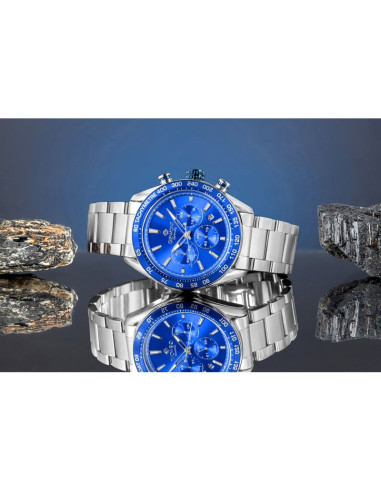 Zegarek męski giewont chronograph sapphire srebrno niebieski gw9580-b3