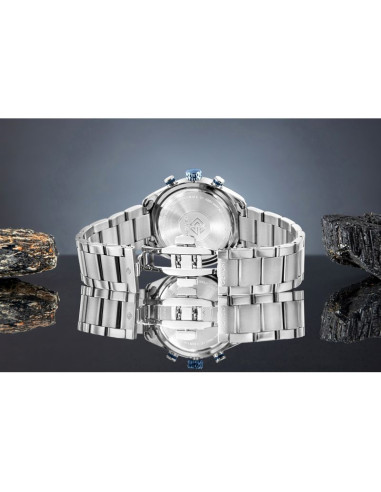 Zegarek męski giewont chronograph sapphire srebrno niebieski gw9580-b3