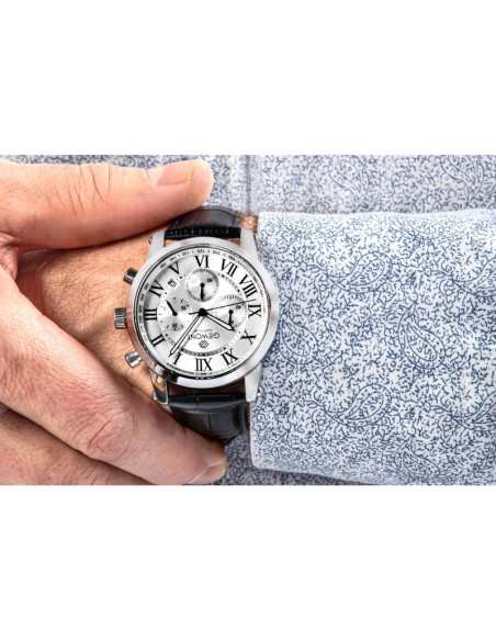 Zegarek męski giewont chronograph sapphire srebrny gw6260-a1