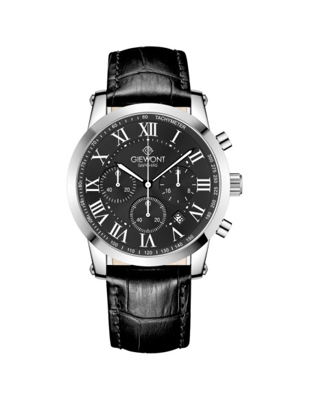 Zegarek męski giewont chronograph sapphire srebrno czarny gw6260-a2