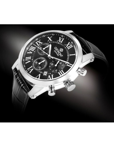 Zegarek męski giewont chronograph sapphire srebrno czarny gw6260-a2