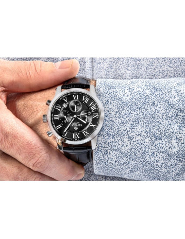Zegarek męski giewont chronograph sapphire srebrno czarny gw6260-a2