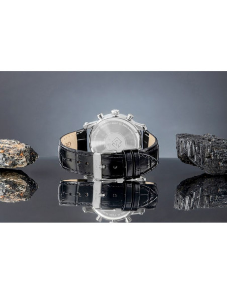 Zegarek męski giewont chronograph sapphire srebrno czarny gw6260-a2