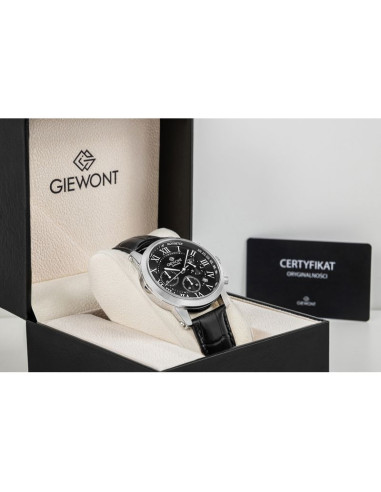Zegarek męski giewont chronograph sapphire srebrno czarny gw6260-a2