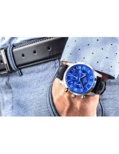 Zegarek męski giewont chronograph sapphire srebrno niebieski gw6260-a4