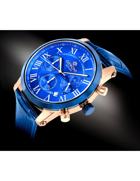 Zegarek męski giewont chronograph sapphire miedziano niebieski gw6260-a5