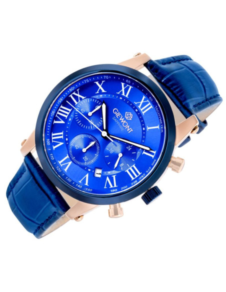 Zegarek męski giewont chronograph sapphire miedziano niebieski gw6260-a5