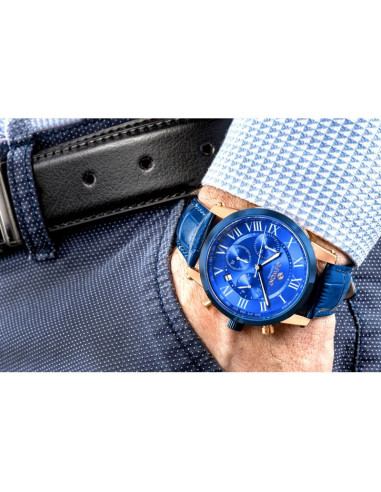 Zegarek męski giewont chronograph sapphire miedziano niebieski gw6260-a5