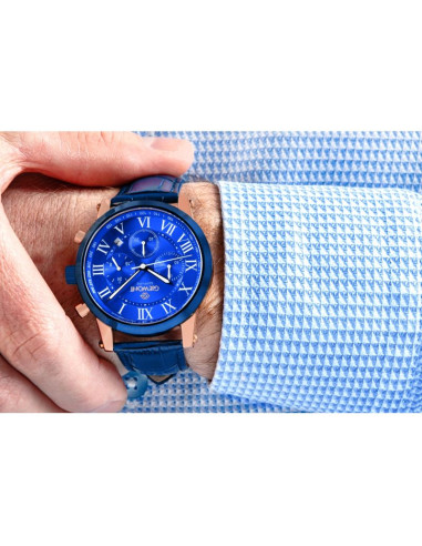 Zegarek męski giewont chronograph sapphire miedziano niebieski gw6260-a5