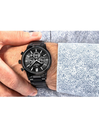 Zegarek męski giewont chronograph sapphire czarny gw8510-b2