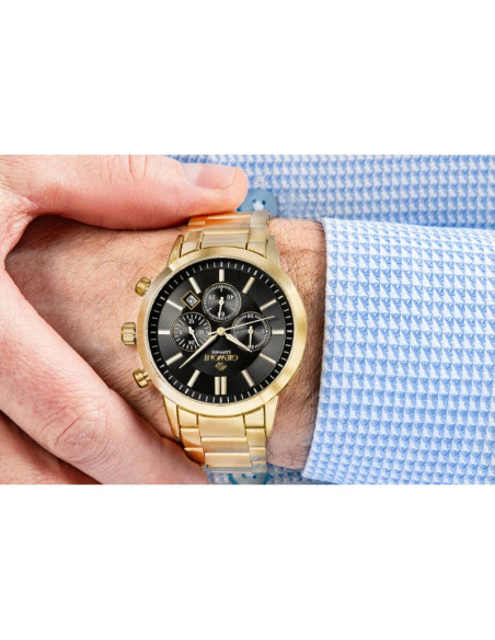 Zegarek męski giewont chronograph sapphire złoto czarny gw8510-b5