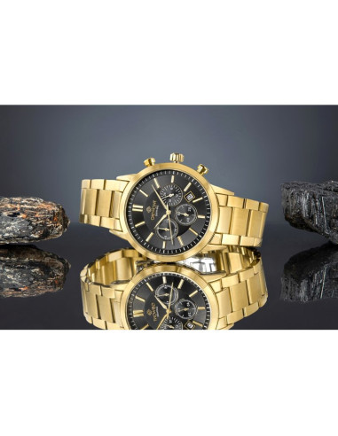 Zegarek męski giewont chronograph sapphire złoto czarny gw8510-b5