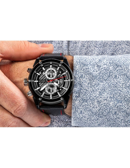 Zegarek męski giewont chronograph sapphire czarny gw8810-a1