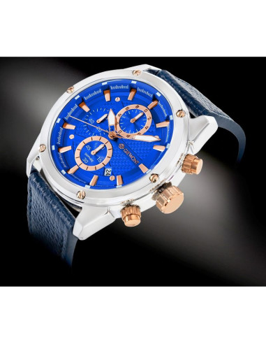 Zegarek męski giewont chronograph sapphire srebrno niebieski gw8810-a2