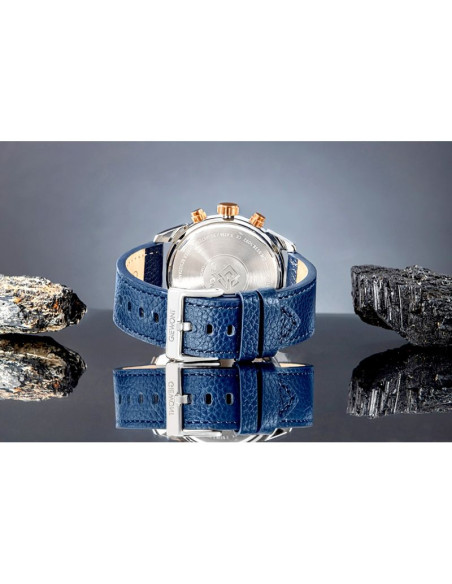 Zegarek męski giewont chronograph sapphire srebrno niebieski gw8810-a2