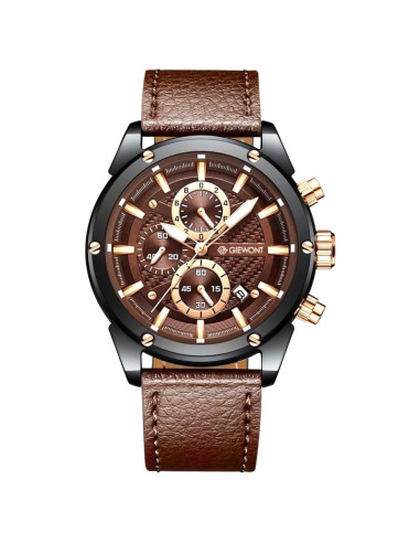 Zegarek męski giewont chronograph sapphire czarno brązowy gw8810-a3