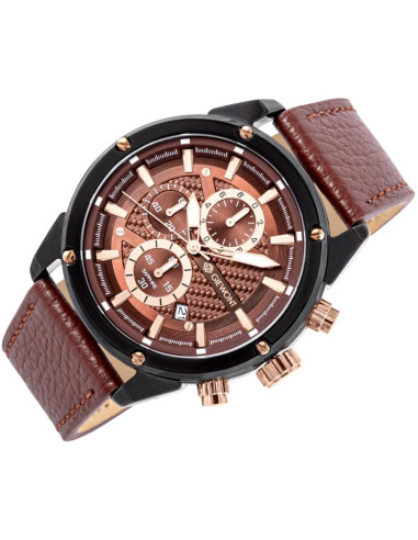 Zegarek męski giewont chronograph sapphire czarno brązowy gw8810-a3