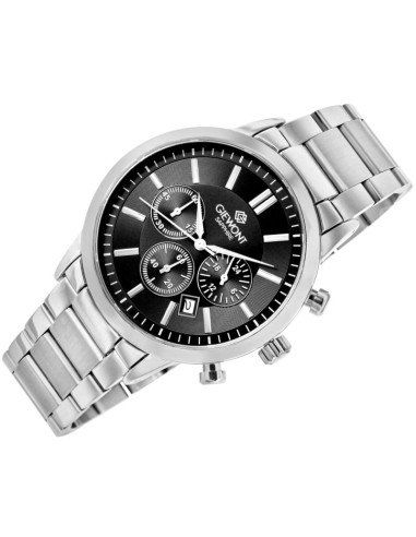 Zegarek męski giewont chronograph sapphire srebrno czarny gw8510-b1