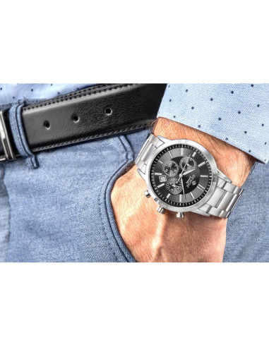 Zegarek męski giewont chronograph sapphire srebrno czarny gw8510-b1