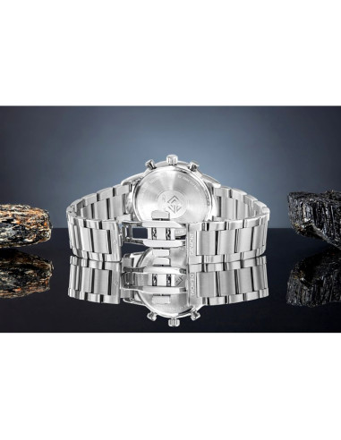 Zegarek męski giewont chronograph sapphire srebrno czarny gw8510-b1