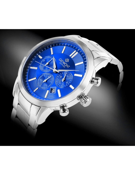 Zegarek męski giewont chronograph sapphire srebrno niebieski gw8510-b3