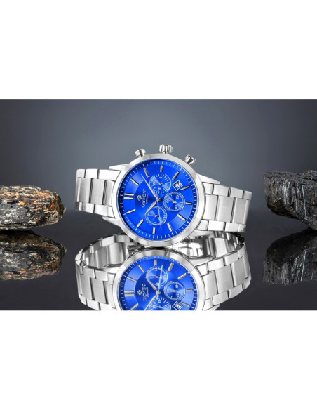 Zegarek męski giewont chronograph sapphire srebrno niebieski gw8510-b3