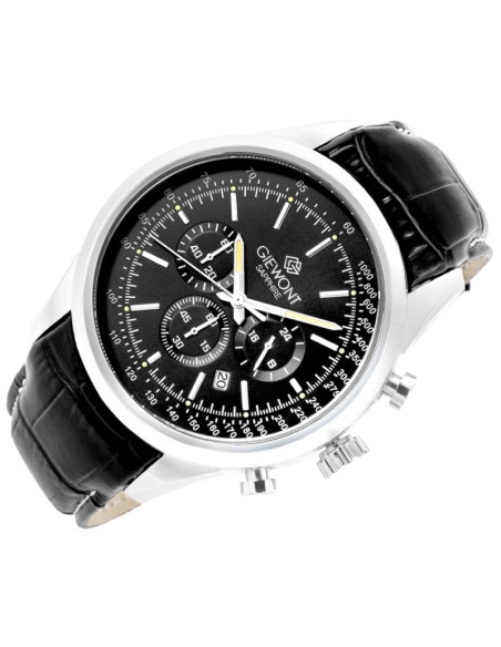 Zegarek męski giewont chronograph sapphire srebrno czarny gw7650-a2