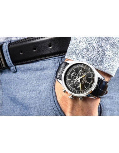 Zegarek męski giewont chronograph sapphire srebrno czarny gw7650-a2