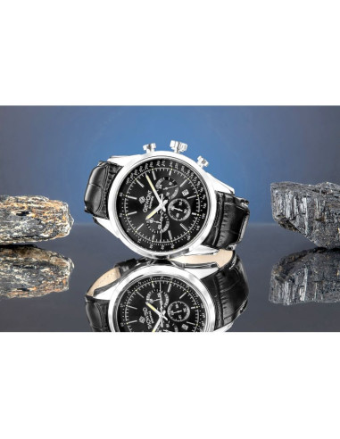 Zegarek męski giewont chronograph sapphire srebrno czarny gw7650-a2