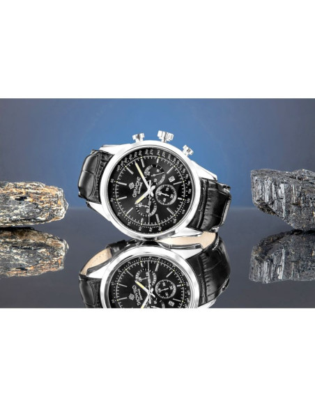 Zegarek męski giewont chronograph sapphire srebrno czarny gw7650-a2