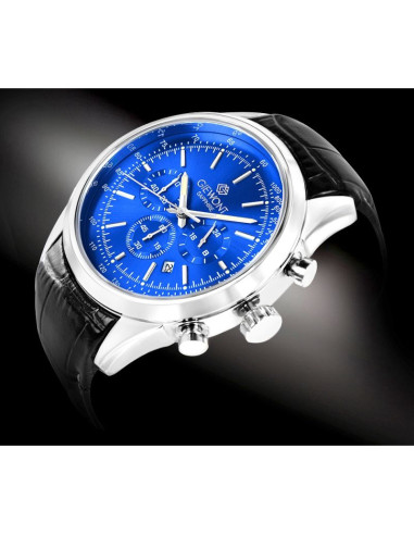 Zegarek męski giewont chronograph sapphire srebrno niebieski gw7650-a3